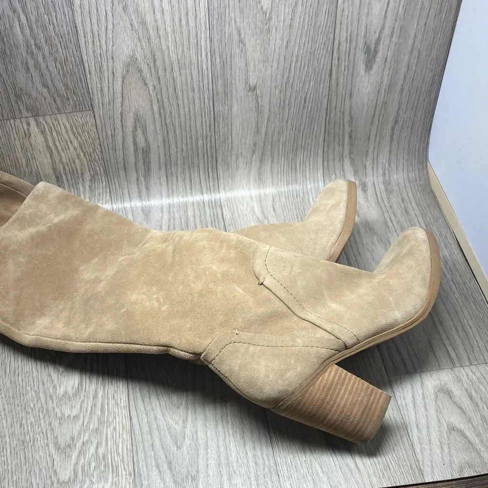 Splendid Beige Over-the-Knee Suede Boots